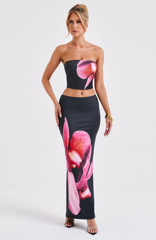 Allegra Top - Black Floral Print - Napalia
