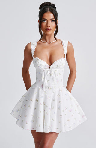 Antonella Mini Dress - Multi Floral Print - Napalia