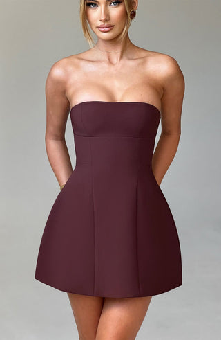Asha Mini Dress - Brown - Napalia