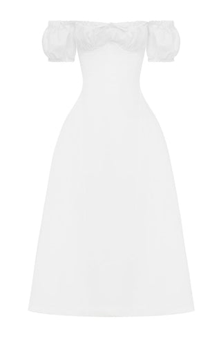 Elora Midi Dress - Ivory - Napalia