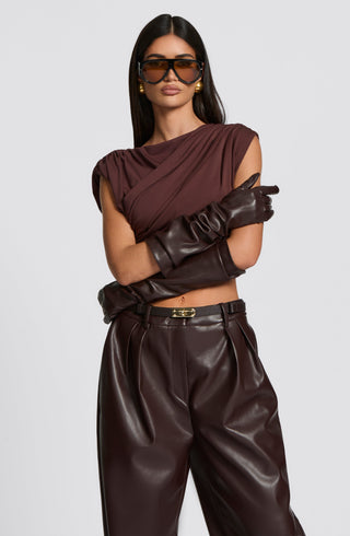 Frankie Gloves - Plum Brown - Napalia