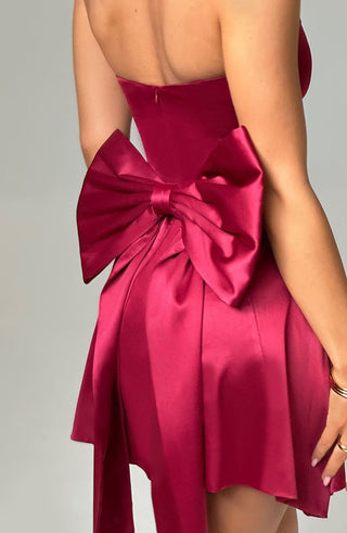 Freja Mini Dress - Burgundy - Napalia