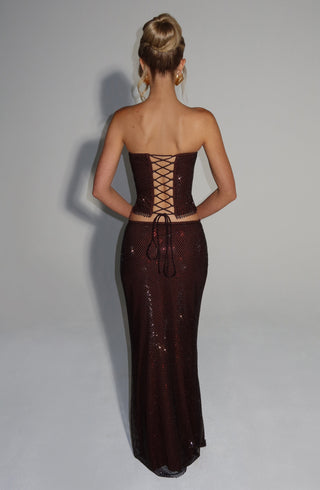 Hali Maxi Skirt - Plum Brown - Napalia