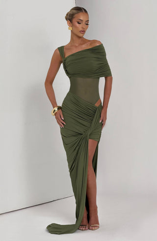 Henrietta Maxi Skirt - Khaki - Napalia