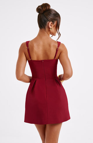 Janiyah Mini Dress - Wine - Napalia