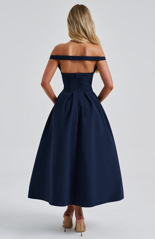 Lanetta Midi Dress - Navy - Napalia