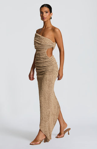 Laverna Midi Dress - Beige - Napalia