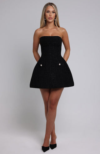 Lottie Mini Dress - Black - Napalia