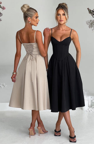 Mariella Midi Dress - Black - Napalia