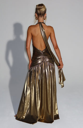 Melania Maxi Dress - Gold - Napalia