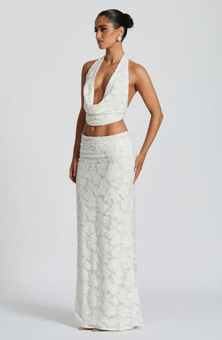 Myra Maxi Skirt - Ivory - Napalia