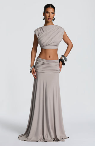 Paige Maxi Skirt - Light Grey - Napalia