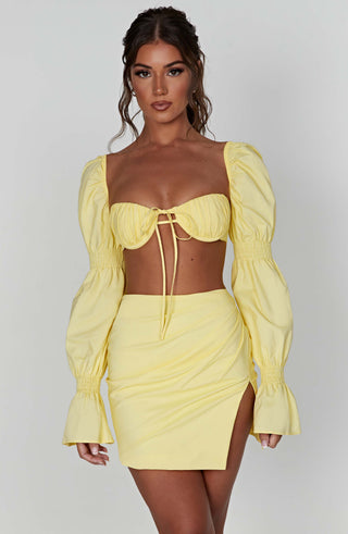 Perla Mini Skirt - Lemon - Napalia