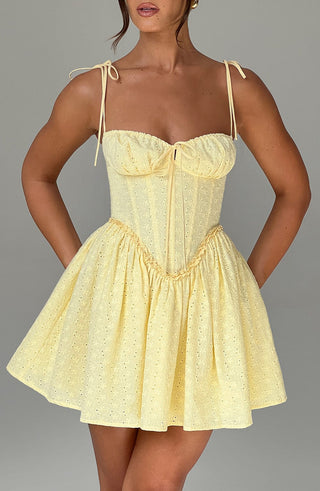 Phoebe Mini Dress - Lemon - Napalia
