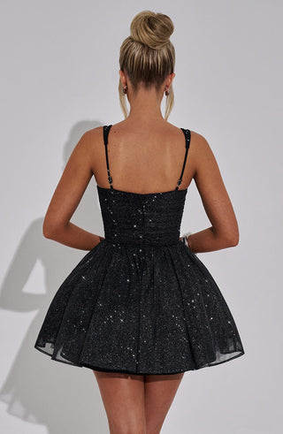 Polly Mini Dress - Black Sparkle - Napalia