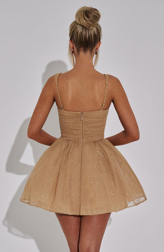 Polly Mini Dress - Gold Sparkle - Napalia