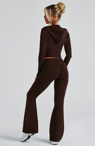 Portia Knit Hoodie - Chocolate - Napalia