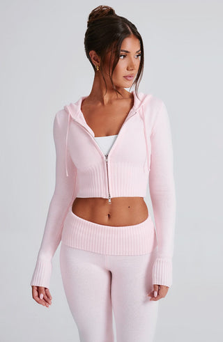 Portia Knit Hoodie - Pink - Napalia