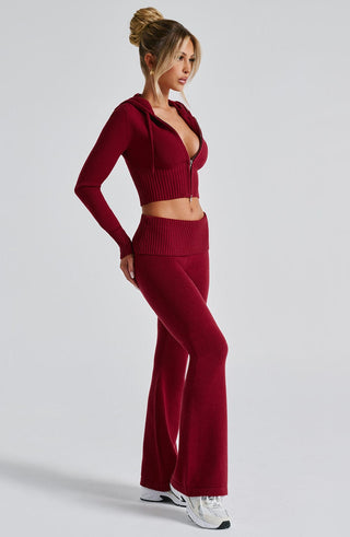 Portia Knit Hoodie - Red - Napalia