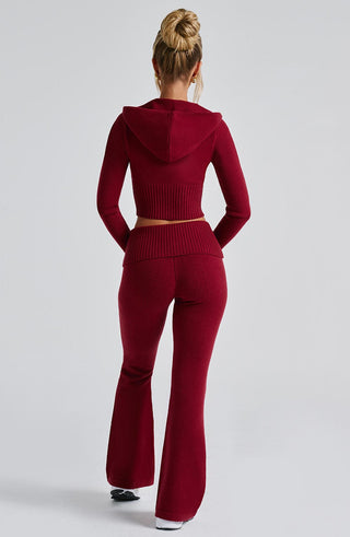 Portia Knit Hoodie - Red - Napalia