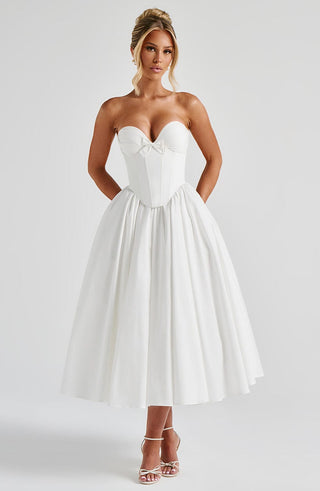Prim Midi Dress - Ivory - Napalia