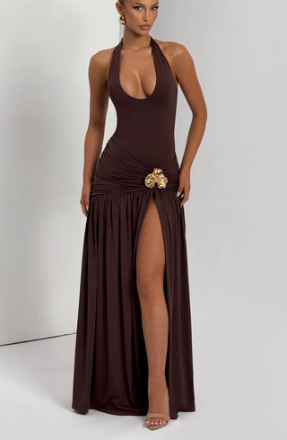 Saira Maxi Skirt - Plum Brown - Napalia