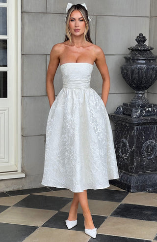 Saoirse Midi Dress - Ivory - Napalia