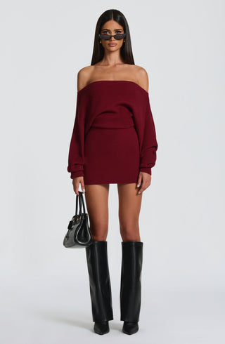 Sawyer Mini Dress - Burgundy - Napalia