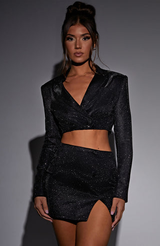 Stefania Mini Skirt - Black Sparkle - Napalia