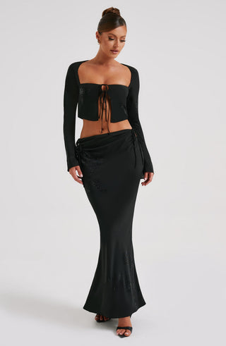 Tana Maxi Skirt - Black - Napalia