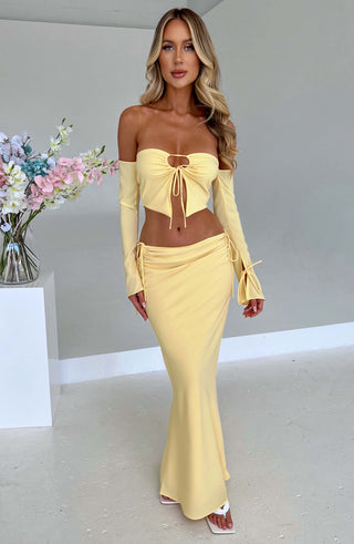 Tana Maxi Skirt - Lemon - Napalia