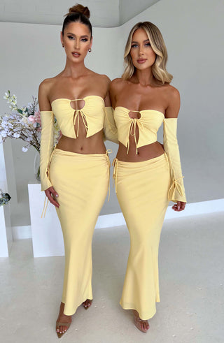 Tana Maxi Skirt - Lemon - Napalia