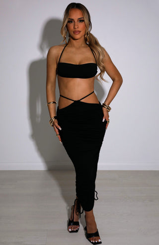 Valencia Maxi Skirt - Black - Napalia
