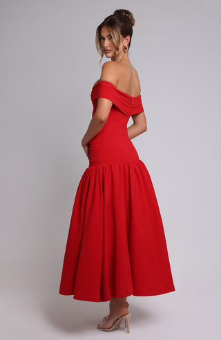Wilhelmina Midaxi Dress - Red - Napalia