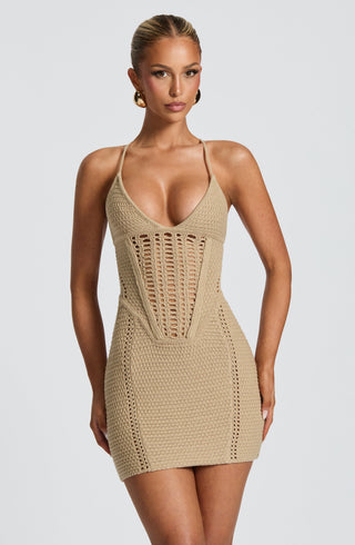 Xanthe Mini Dress - Beige - Napalia