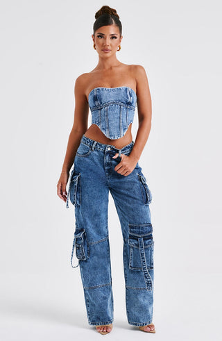 Yasie Corset - Dark Wash - Napalia