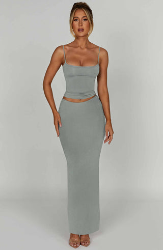 Yazmin Maxi Skirt - Steel - Napalia