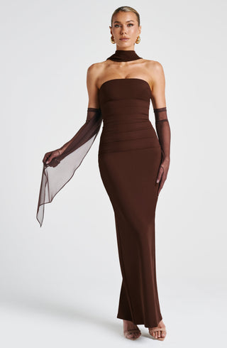 Yulia Maxi Dress - Plum Brown - Napalia